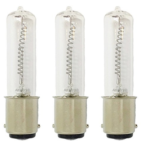 (3)-Bulbs 75 Watt JD Type BA15D 75W DC Bayonet Base T4 Light Bulb CLEAR 75Watts Anyray A1792Y