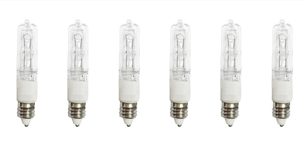 (6)-Bulbs Anyray A1795Y 100 Watt JD E11 100W Mini-Candelabra T4 Halogen Light Bulb, CLEAR, 100Watts