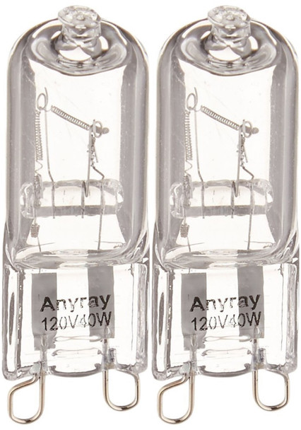 2-Pack 40 Watt 120V T4 40W Range Light Bulb G9 Anyray A1718Y
