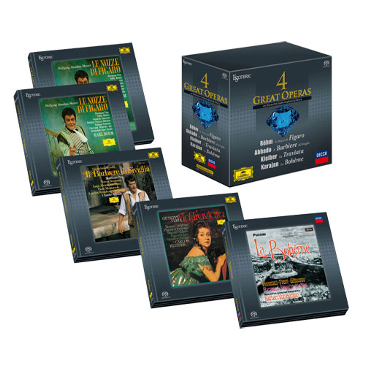 4 Great Operas on Deutsche Grammophon & Decca Hybrid Stereo