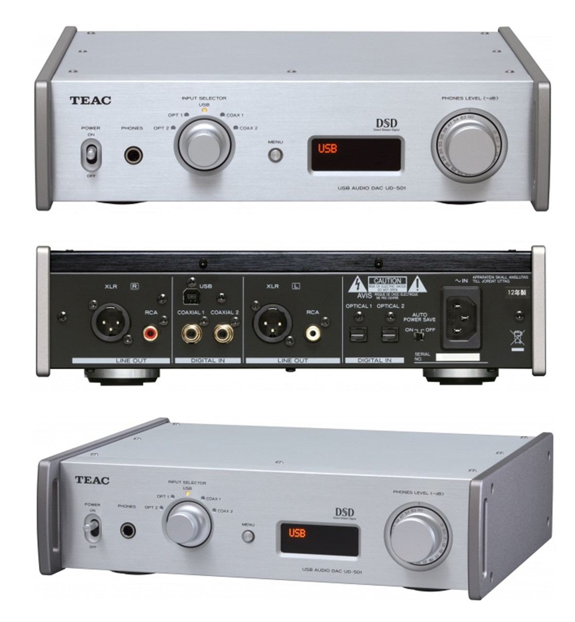 【大阪販売】TEAC(ティアック） UD-501(S)シルバーUSBヘッドホンアンプDAC♪動作良好♪デジタル入力5回路） ヘッドフォンアンプ