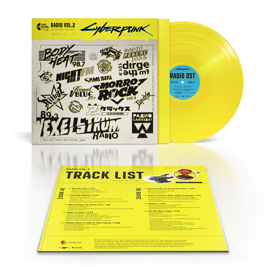 Cyberpunk 2077 Radio OST Vol.2 LP レコード Cyberpunk 2077 Radio Vol. 2 LP (Opaque Yellow Vinyl)