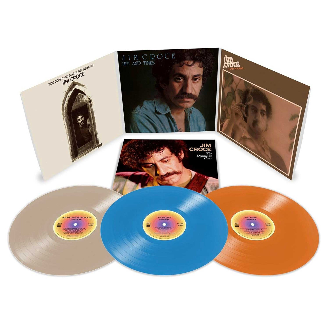 Jim Croce The Definitive Croce 3LP (Bone, Sky Blue & Tangerine Vinyl)