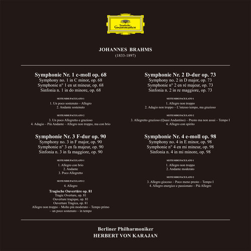 Brahms Symphonies Nos. 1-4 (Die Symphonien) 180g 4LP Box Set