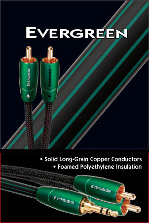 AudioQuest Evergreen 1.0M Pair RCA Interconnect Cable 1