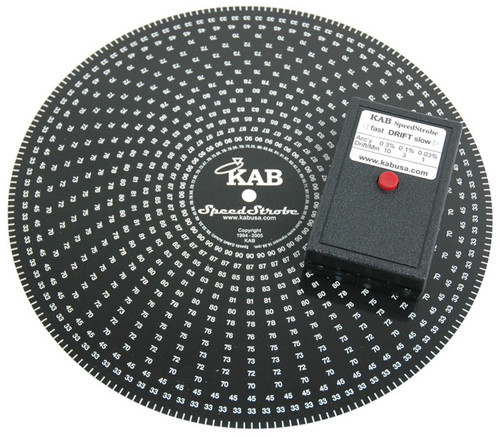KAB SpeedStrobe Turntable Speed Tester Strobe Disc & Test Light 1