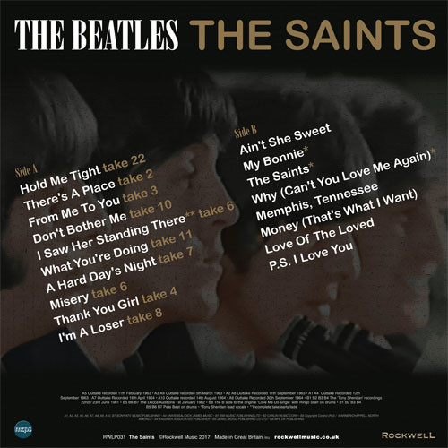 The Beatles The Saints Numbered Limited Edition 180g Import LP (Lilac Vinyl) 2