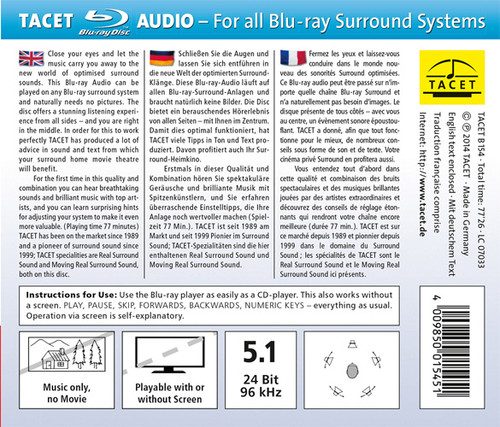 More Power and Ideas For Your Surround Sound System! Blu-Ray Audio Disc 2