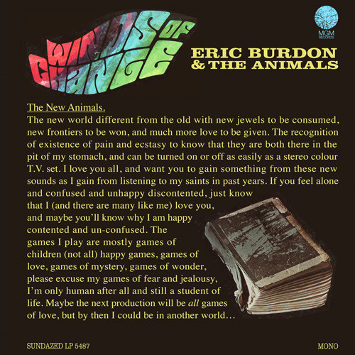 Eric Burdon & The Animals Winds of Change 180g LP (Mono) 1