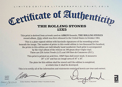 The Rolling Stones 12 x 5 Limited Edition 180g Clear Vinyl LP & Numbered Lithograph 2