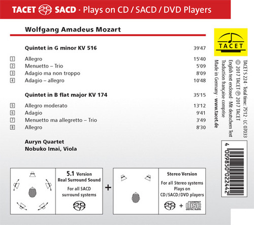Mozart Quintets in G & B Hybrid Multi-Channel & Stereo SACD 2