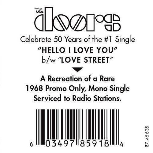 The Doors Hello, I Love You/Love Street 45rpm 7" Vinyl Single (Mono) 2