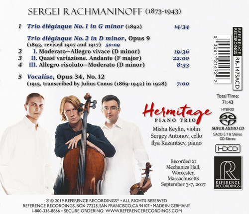 The Hermitage Piano Trio Rachmaninoff Hybrid Stereo SACD