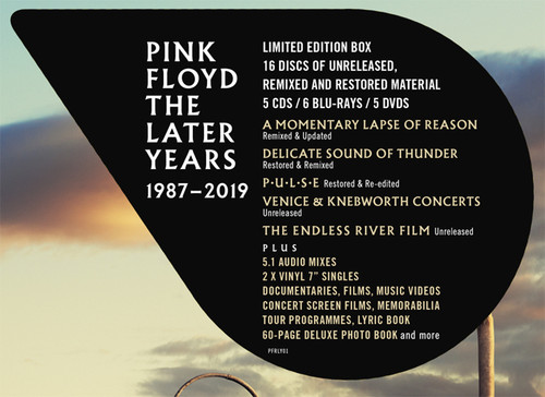 Pink Floyd The Later Years 1987-2019 5CD, 5 DVD, 6 Blu-Ray, & 2 7