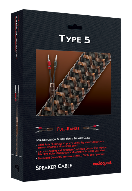 AudioQuest Type 5 Speaker Cables (10 Feet, Multi-SpadeTermination) 1