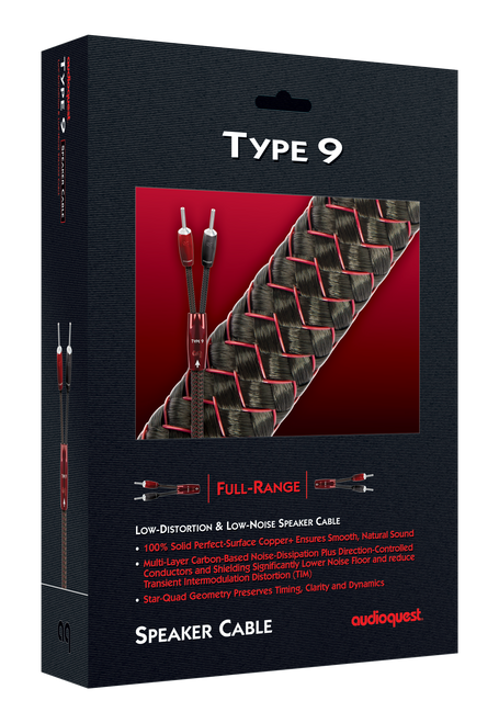 AudioQuest Type 9 Speaker Cables (10 Feet, Multi-SpadeTermination) 1