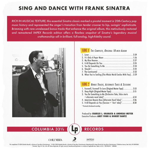 Frank Sinatra Sing and Dance with Frank Sinatra Numbered Limited Edition 180g LP (Mono) Scratch & Dent 2