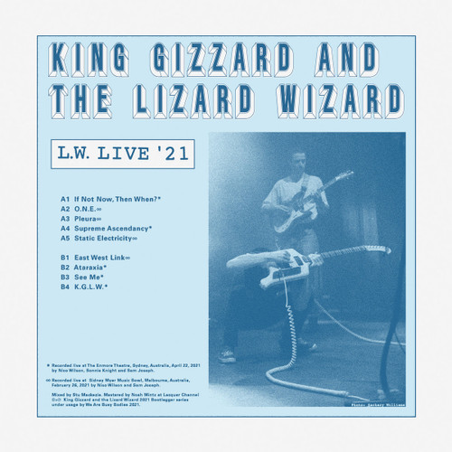 King Gizzard & The Lizard Wizard L.W. Live In Australia '21 LP (Reverse Groove Clear Vinyl) 1