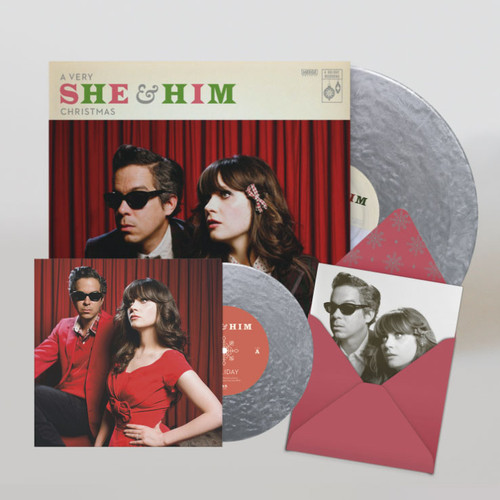 She & Him A Very She & Him Christmas (10th Anniversary Deluxe) LP & 45rpm 7" Vinyl (Silver Vinyl)