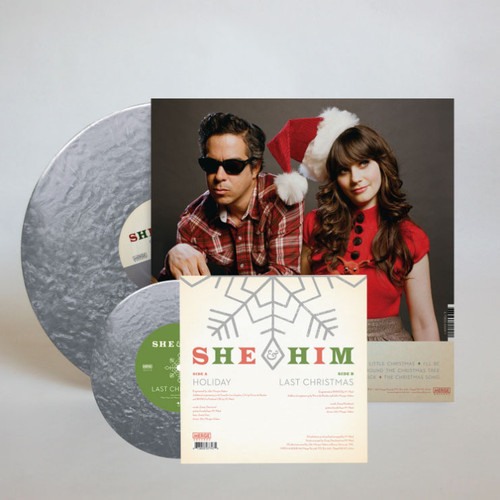 She & Him A Very She & Him Christmas (10th Anniversary Deluxe) LP & 45rpm 7" Vinyl (Silver Vinyl) 3