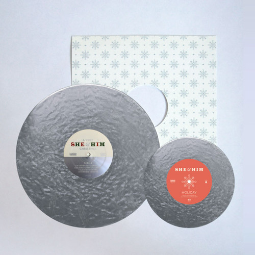 She & Him A Very She & Him Christmas (10th Anniversary Deluxe) LP & 45rpm 7" Vinyl (Silver Vinyl) 4