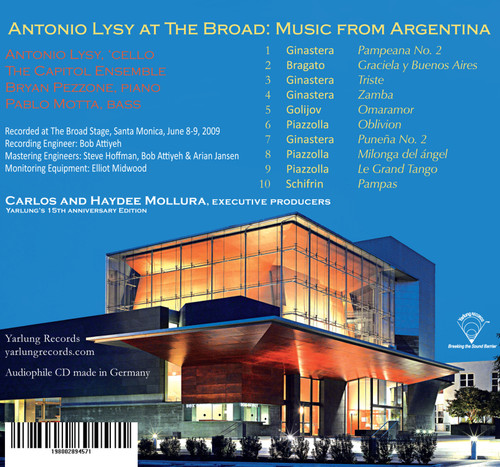 Antonio Lysy At the Broad: Music from Argentina (Yarlung 15th Anniversary) CD 2