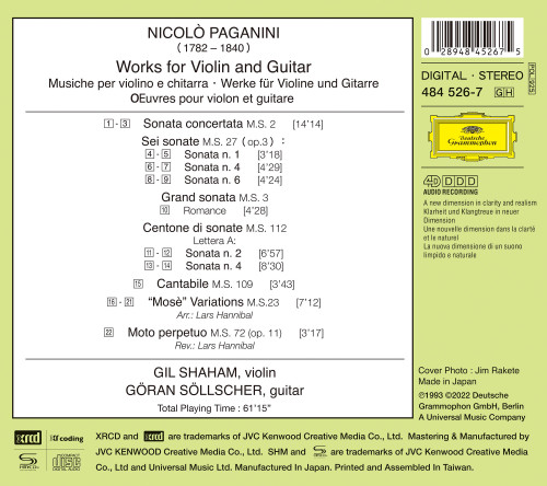 Gil Shaham & Goran Sollscher Paganini for Two SHM-XRCD 2