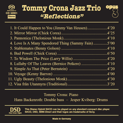 Tommy Crona Jazz Trio Reflections Hybrid Stereo SACD 2