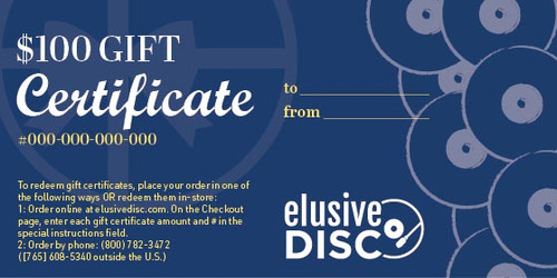 $100.00 Elusive Disc, Inc. Gift Certificate 1
