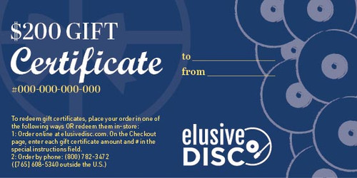 $200.00 Elusive Disc, Inc. Gift Certificate 1