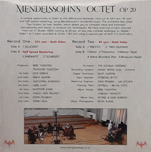 The Locrian Ensemble Mendelssohn's Octet 180g 33rpm & 45rpm 2LP 2