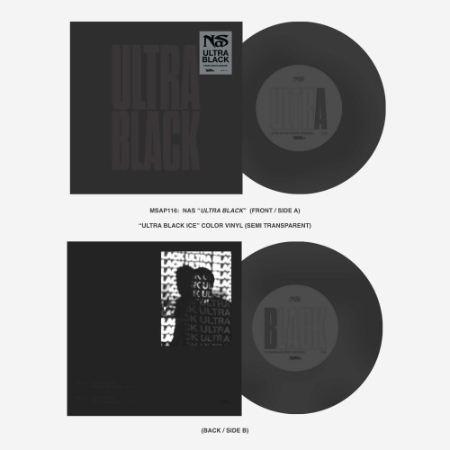Nas Ultra Black 45rpm 7" Vinyl Single ("Ultra Black Ice" Semi-Transparent Vinyl) 1