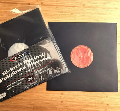 BCW 12" Vinyl Black Paper Polylined Inner Sleeves (50 Pack) 2