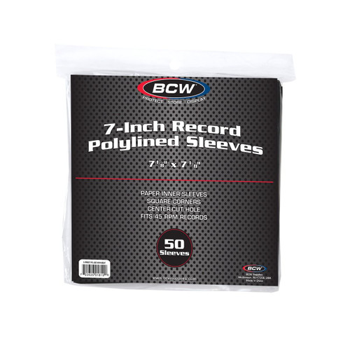 BCW 7" Vinyl Black Paper Polylined Inner Sleeves (50 Pack) 1