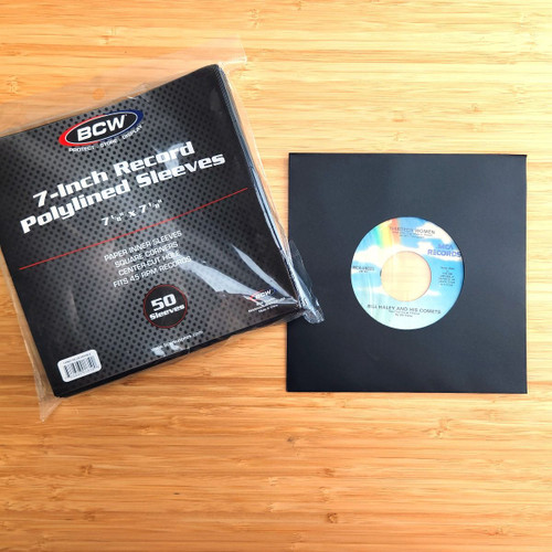 BCW 7" Vinyl Black Paper Polylined Inner Sleeves (50 Pack) 2