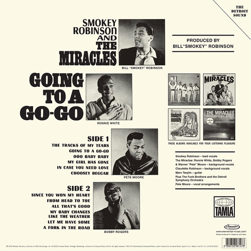 Smokey Robinson and the Miracles Going to a Go-Go 180g Import LP 2