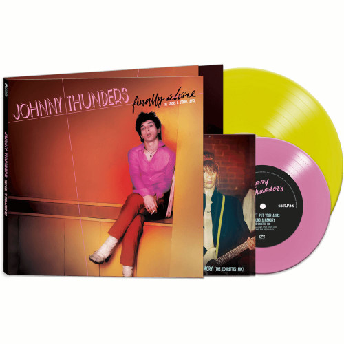 Johnny Thunders Finally Alone: The Sticks & Stones Tapes LP (Yellow Vinyl) & 45rpm 7" Vinyl Single (Pink Vinyl) 1