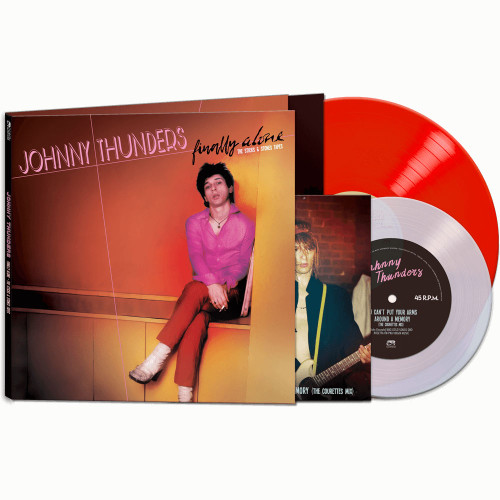 Johnny Thunders Finally Alone: The Sticks & Stones Tapes LP (Red Vinyl) & 45rpm 7" Vinyl Single (Clear Vinyl) 1