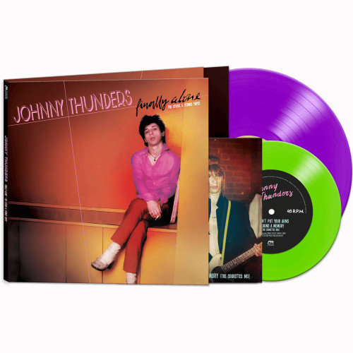 Johnny Thunders Finally Alone: The Sticks & Stones Tapes LP (Purple Vinyl) & 45rpm 7" Vinyl Single (Green Vinyl)