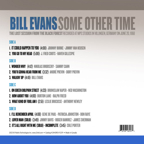 Bill Evans Some Other Time: The Lost Session from the Black Forest