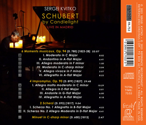 Sergei Kvitko Schubert by Candlelight - Live in Madrid CD