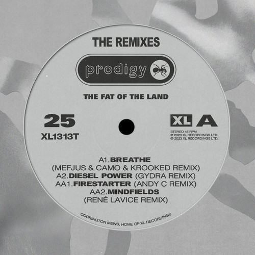 The Prodigy The Fat of the Land (25th Anniversary) - The Remixes 45rpm 12" Vinyl EP (Silver Vinyl)