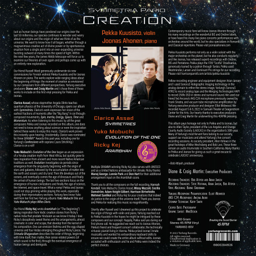 Pekka Kuusisto & Joonas Ahonen Symmetria Pario: Creation 180g 45rpm LP 2