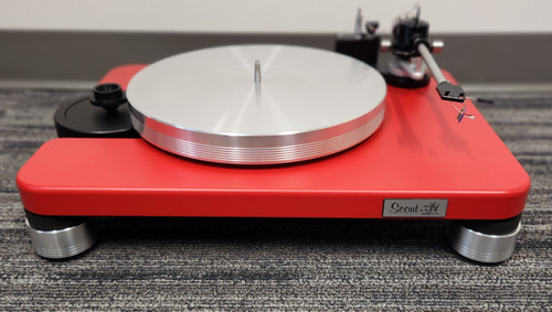 VPI Scout Turntable (B-Stock, Red Finish) Upgraded Feet & Black Motor 1