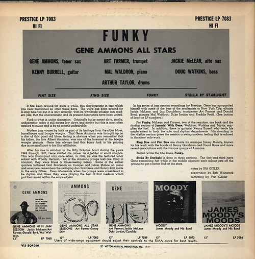 Gene Ammons Funky Japanese Import Mono LP (Pre-owned, EX) 2