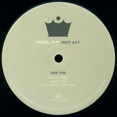 Pearl Jam Riot Act, 2002 Pressing 2LP (Pre-owned, EX) 3