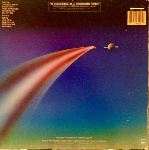 Journey Escape CBS 1/2 Speed LP (Pre-owned, VG+) 2