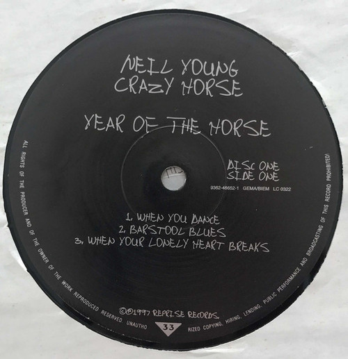 Neil Young & Crazy Horse Year Of The Horse 1997 German Import 2LP (Pre-owned, Near Mint)