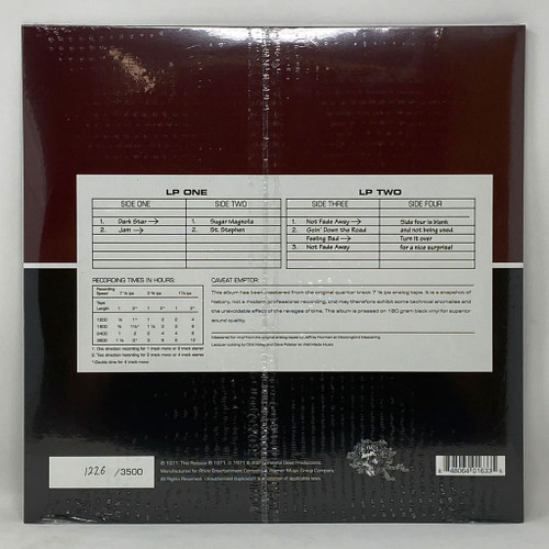 Grateful Dead Dick's Picks Volume Two - Columbus, Ohio 10/31/71 Hand-Numbered Limited Edition 180g 2LP 5