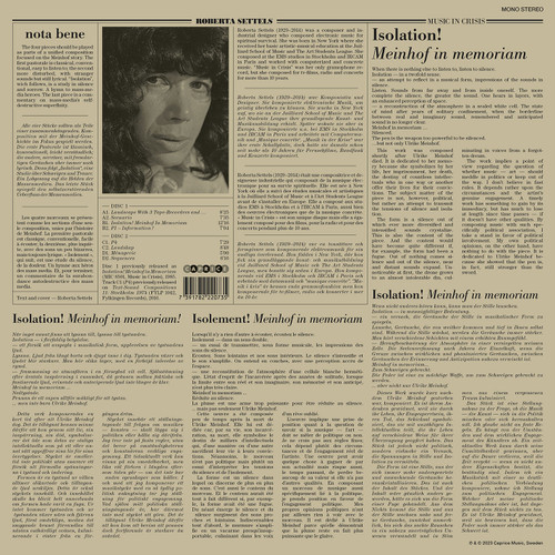 Roberta Settels Music in Crisis 2LP 1
